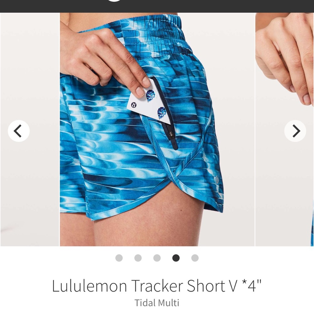 Lululemon Blue Patterned Tracker Shorts